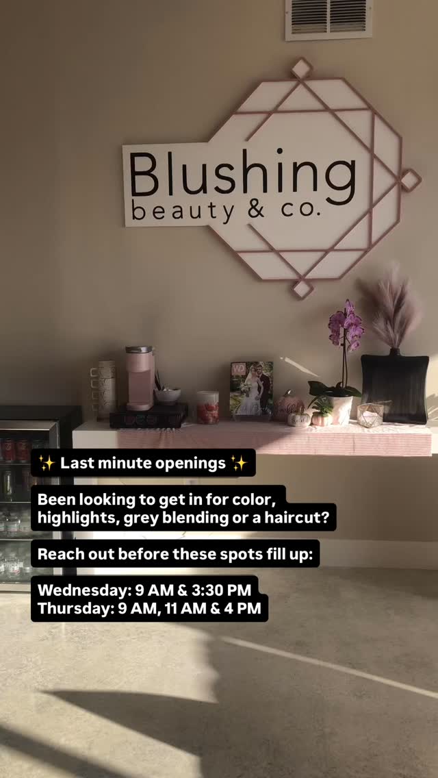 The perfect opportunity to get your hair done before the weekend:

Wednesday: 9 AM & 3:30 PM
Thursday: 9 AM, 11 AM & 4 PM

#swmichigan #greyblending #haircolorist