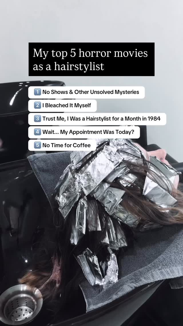 Every hairstylist has a few jump scares. 😅

Mine? No shows, DIY bleach, forgotten appointments, and the occasional “trust me, I know hair.”

Good thing the coffee usually kicks in before the first appointment. ☕✨

#michiganhairstylist #haircolorist #swmichigan