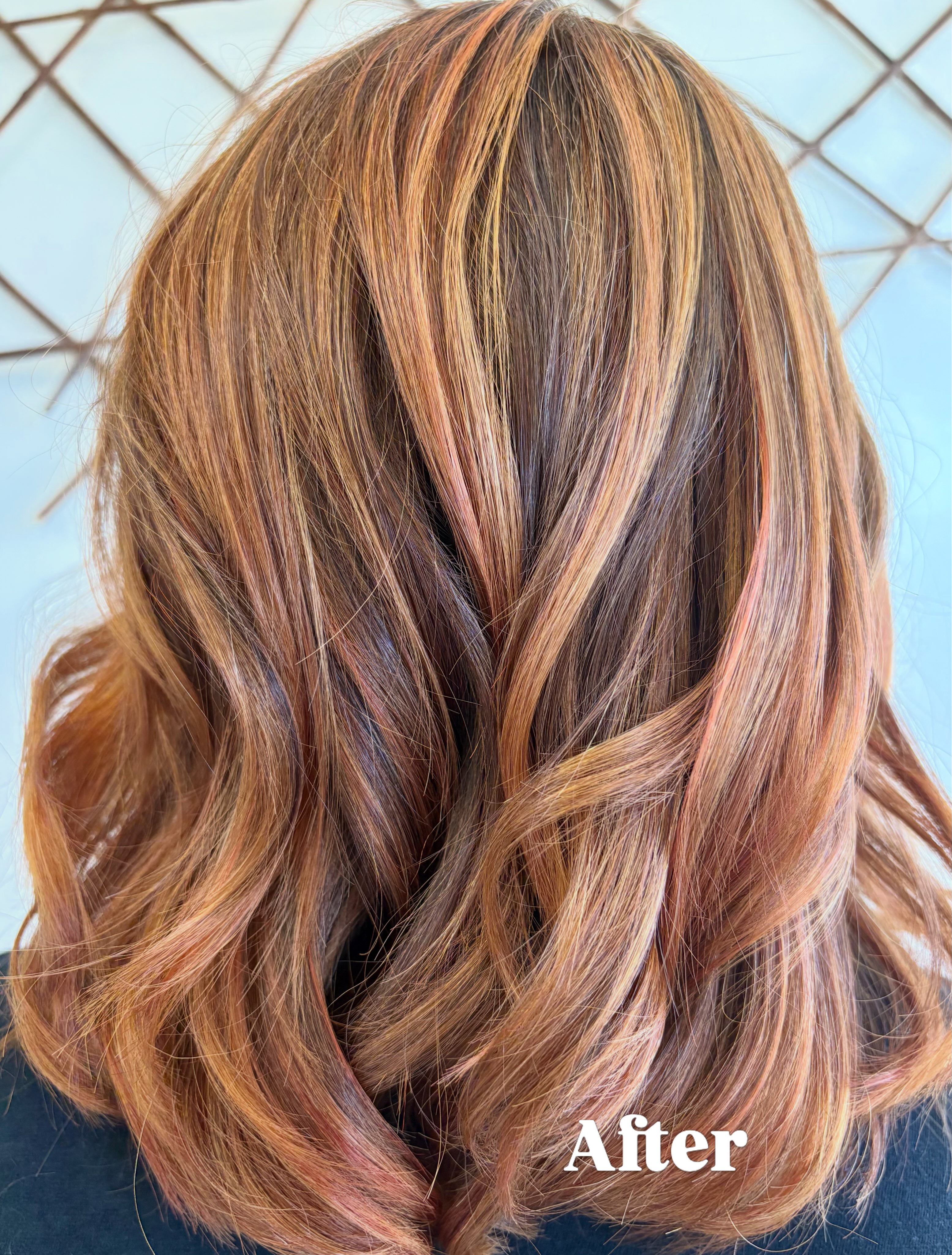 Grey blending doesn’t have to mean boring! ✨ We used a mix of bright copper highs and rich copper lows to blend the greys while adding tons of dimension, warmth, and shine. A fresh, vibrant take on grey blending! 🧡 #hairbydawncohan #nilesmihairstylist